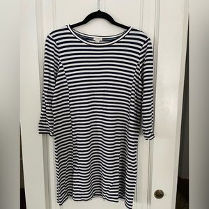 J. Crew size Medium blue and white striped dress